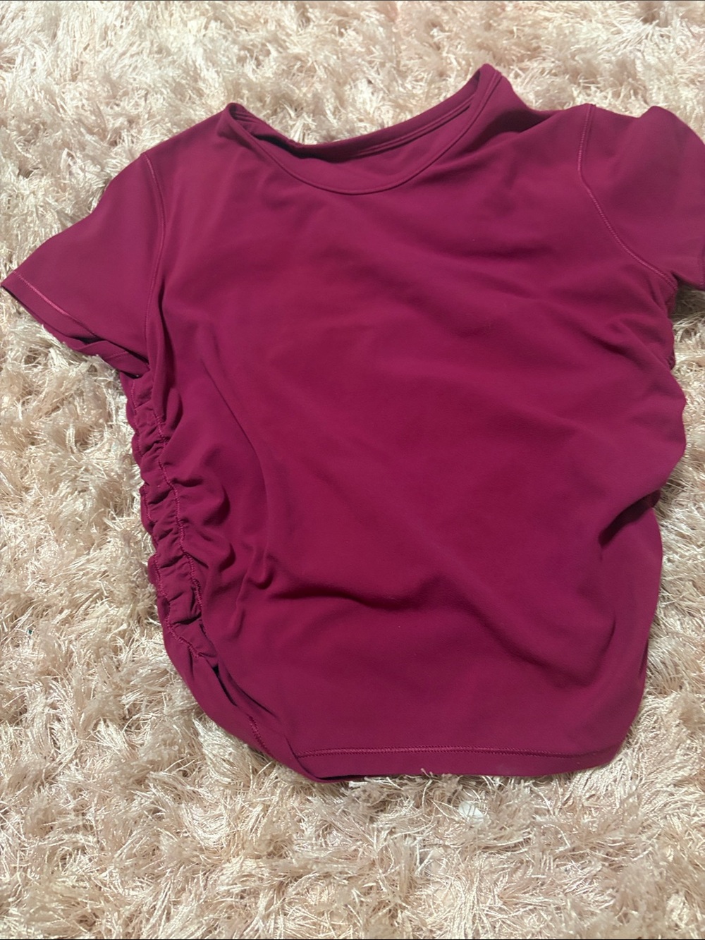 lululemon athletica Short Sleeve Ruched Side Top - Magenta